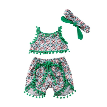 Sunisery Girls 3 Pieces Outfit Tassel Tops + Shorts + Headband Summer Set 6-12 Months
Sunisery Girls 3 Pieces Outfit Tassel Tops + Shorts + Headband Summer Set 6-12 Months