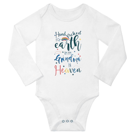 Hand Picked for Earth By My Grandma In Heaven Cute Baby Long Sleeve Boy Girl Bodysuits (White 18-24M)
Hand Picked for Earth By My Grandma In Heaven Cute Baby Long Sleeve Boy Girl Bodysuits (White 18-24M)