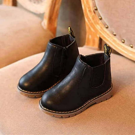 Toddler Kids Fashionable Non-slip Zipper Warm Martin Boots Autumn And Winter