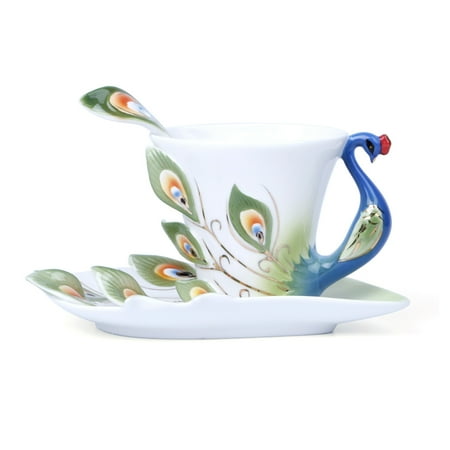AOOOWER Lifelike Peacock Shape Porcelain Cup Ceramic Coffee Tea Set Cup/Saucer/Spoon
AOOOWER Lifelike Peacock Shape Porcelain Cup Ceramic Coffee Tea Set Cup/Saucer/Spoon