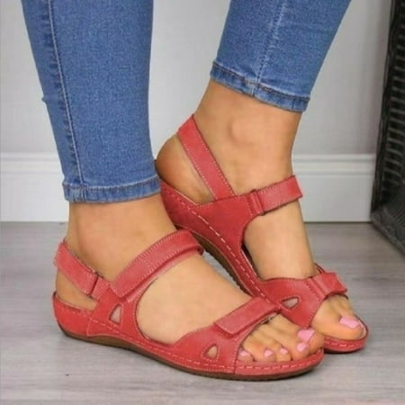 Womens Wedge Sandals Sandals Women Comfortable Sandals Dressy Sandals Velcro Sandals Athletic Sandals for Women