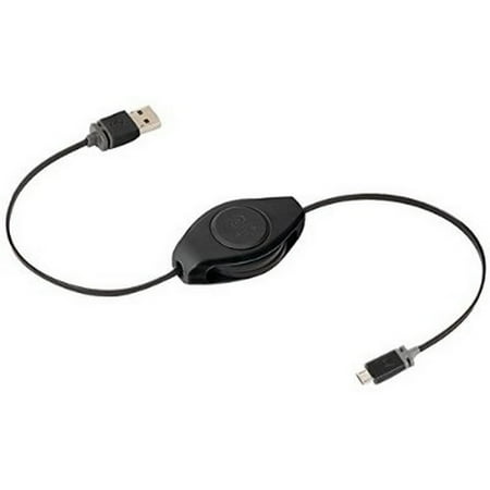 Refurbished ReTrak Premier Retractable Micro USB Charge and Sync Cable for Samsung Galaxy S4 - Black
