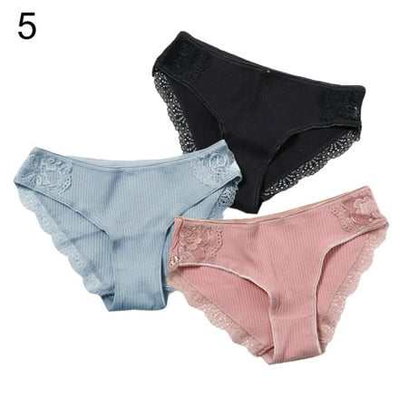 Qingsaizhen Briefs 3Pcs Sexy Women Solid Color Mid Rise Lace Trim Ribbed Underwear Cotton Briefs
Qingsaizhen Briefs 3Pcs Sexy Women Solid Color Mid Rise Lace Trim Ribbed Underwear Cotton Briefs