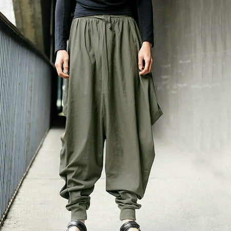 Moxiu Men s Solid Color Cotton Linen Harem Pants Loose Wide Leg Elastic Waist Lace-up Pants Casual Beach Yoga Trousers
Moxiu Men s Solid Color Cotton Linen Harem Pants Loose Wide Leg Elastic Waist Lace-up Pants Casual Beach Yoga Trousers