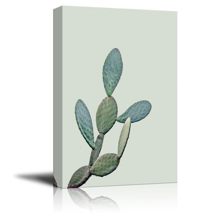 wall26 Canvas Print Wall Art - Cactus on Retro Style Background - Gallery Wrap Modern Home Decor | Ready to Hang - 16x24 inches