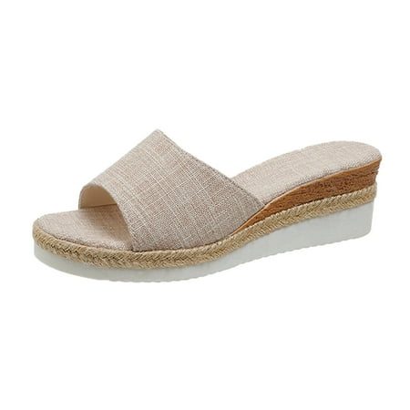 Youmylove Women Slippers Fashion Solid Color Cloth Open Toe Casual Slope Heel Thick Sole Sippers Comfort Cozy Leisure Daily Walking
Youmylove Women Slippers Fashion Solid Color Cloth Open Toe Casual Slope Heel Thick Sole Sippers Comfort Cozy Leisure Daily Walking