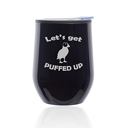 Stemless Wine Tumbler Coffee Travel Mug Glass with Lid Let s Get Puffed Up Puffin Bird Funny (Black Midnight)
Stemless Wine Tumbler Coffee Travel Mug Glass with Lid Let s Get Puffed Up Puffin Bird Funny (Black Midnight)