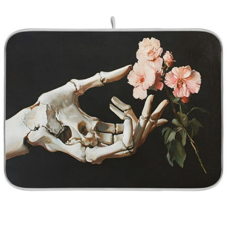 joogoo Peony Flower on Skull Hand Dish Drying Mat Kitchen Counter Absorbent Drying Pad 18x24 in Drainer Rack
joogoo Peony Flower on Skull Hand Dish Drying Mat Kitchen Counter Absorbent Drying Pad 18x24 in Drainer Rack