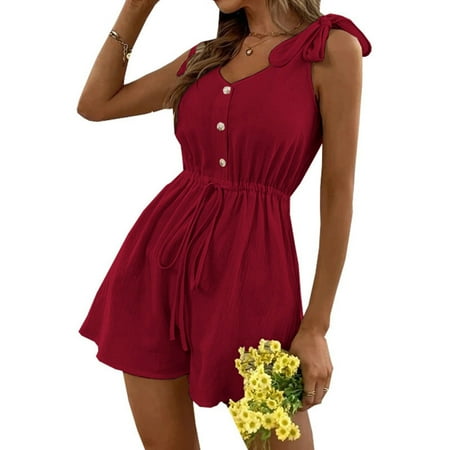 Moxiu Fashion Womens Ethnic Style Sleeveless Solid Button Up Waist Lace-up Cold Shoulder Suspender Cami Tunic Jumpsuit
Moxiu Fashion Womens Ethnic Style Sleeveless Solid Button Up Waist Lace-up Cold Shoulder Suspender Cami Tunic Jumpsuit