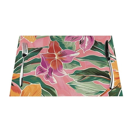 Tropical Floral Pattern mats for kitchen and dining tables washable and durable PVC mats heat-resistant and non slip mats for indoor/outdoor use
Tropical Floral Pattern mats for kitchen and dining tables washable and durable PVC mats heat-resistant and non slip mats for indoor/outdoor use
