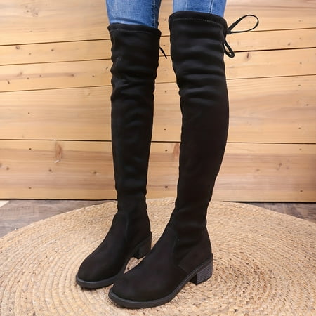 ASWMXR Women‘s Solid Color Long Boots Lace Up Round Toe Over Knee Non-slip Suede Pattern Chunky Heel Shoes Versatile Comfy Shoes
ASWMXR Women‘s Solid Color Long Boots Lace Up Round Toe Over Knee Non-slip Suede Pattern Chunky Heel Shoes Versatile Comfy Shoes