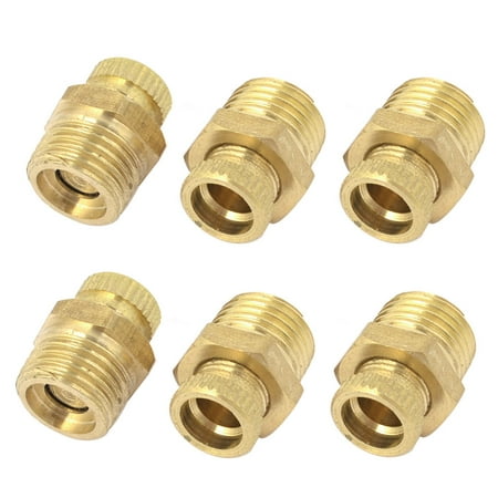 Unique Bargains 1/4PT Male Thread Air Compressor Replacement Water Drain Valve 6 PCS