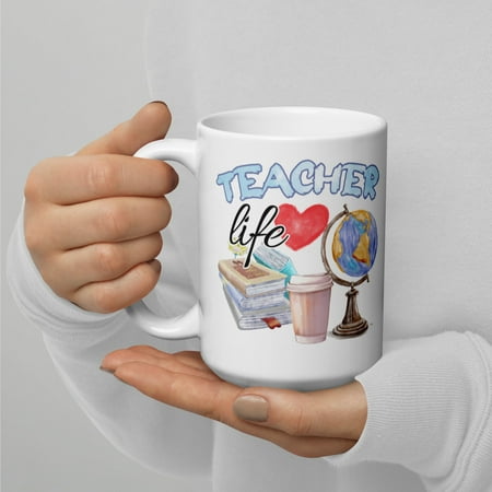 Teacher Life White Glossy Mug