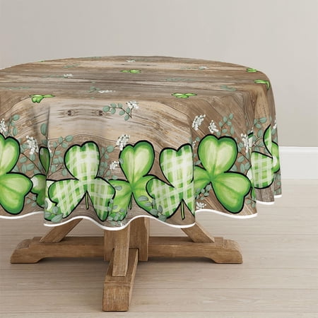 St. Patricks Day Tablecloth 60×60 Inch Round Buffalo Plaid Shamrock Eucalyptus Wood Washable Seasonal Table Cover for Party Picnic Dinner Decor
St. Patricks Day Tablecloth 60×60 Inch Round Buffalo Plaid Shamrock Eucalyptus Wood Washable Seasonal Table Cover for Party Picnic Dinner Decor
