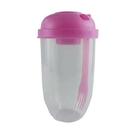 Portable Fruit and Vegetable Salad Cup Container with Fork and Salad Dressing Holder Pink
Portable Fruit and Vegetable Salad Cup Container with Fork and Salad Dressing Holder Pink