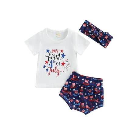 ZIYIXIN Baby Girl My First 4th of July Outfits Short Sleeve T Shirt American Flag Shorts Headband 3PCS Clothes White 3-6 Months
ZIYIXIN Baby Girl My First 4th of July Outfits Short Sleeve T Shirt American Flag Shorts Headband 3PCS Clothes White 3-6 Months