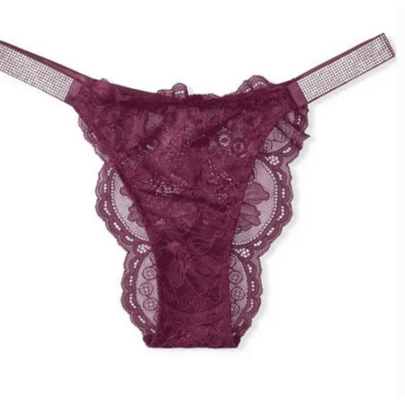 VERY SEXY Bombshell Shine Strap Thong Panty Crystal Band Underwear XS