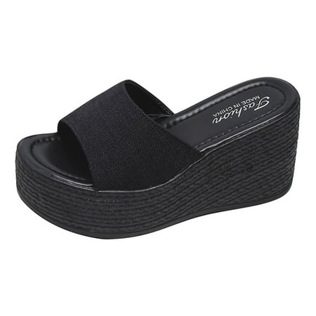 Cathalem Fashion Spring Summer Women Sandals Thick Sole Wedge Heel High Heel Solid Color Slip On Fish Mouth Open Toe Comfortable Casual Style Black 38
Cathalem Fashion Spring Summer Women Sandals Thick Sole Wedge Heel High Heel Solid Color Slip On Fish Mouth Open Toe Comfortable Casual Style Black 38