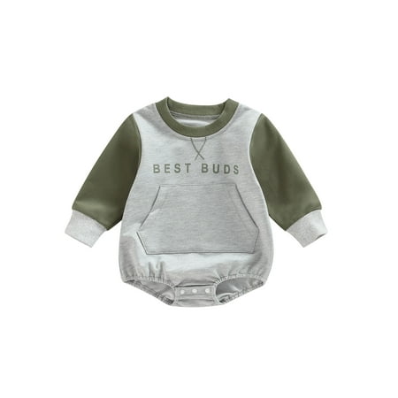 Jkerther Infant Baby Sweatshirt Rompers Letter Print Contrast Color Casual Long Sleeve Jumpsuit for Girl Boy
Jkerther Infant Baby Sweatshirt Rompers Letter Print Contrast Color Casual Long Sleeve Jumpsuit for Girl Boy