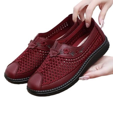 Josdec Womens Shoes Clearance Breathable Slip Soft Sole Mesh Shoes