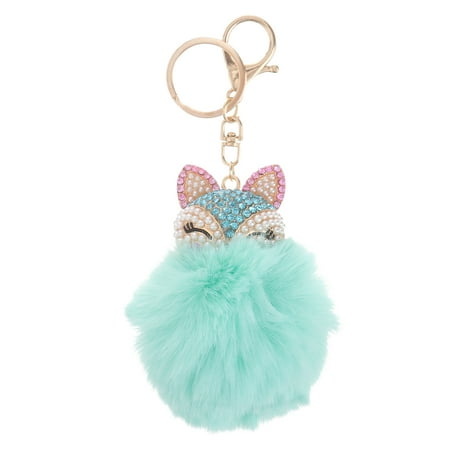 HOMEMAXS Fluffy Ball Keychain with Pearls Rhinestones Inlay Key Chain for Womens Bag / Cellphone / Car Pendant (Light Green)
HOMEMAXS Fluffy Ball Keychain with Pearls Rhinestones Inlay Key Chain for Womens Bag / Cellphone / Car Pendant (Light Green)