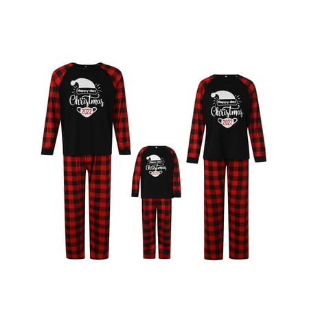 Sunisery Christmas Family Matching Pajamas Adults Kids Letters Print Long-Sleeve Tops Plaid Pants Sleepwear Red Mom-L
Sunisery Christmas Family Matching Pajamas Adults Kids Letters Print Long-Sleeve Tops Plaid Pants Sleepwear Red Mom-L