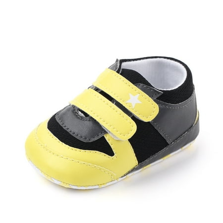 Toyella Casual Soft-Soled Shoes Sports Non-Slip Toddler Shoes Yellow 13cm