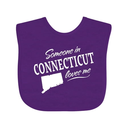 Inktastic Someone in Connecticut Loves Me Gift Baby Boy or Baby Girl Bib