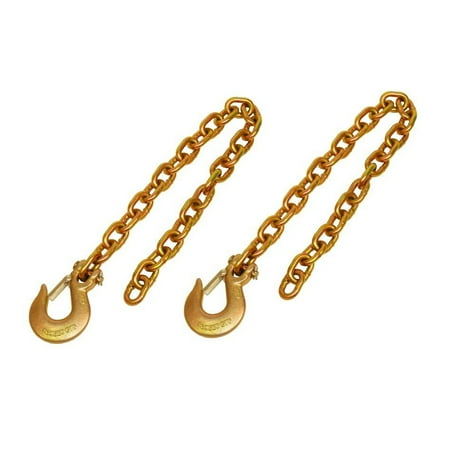 Pair of Grade 70 Heavy Duty Safety Chains with Latching Hooks - (3525-50-635) - 3/8 x 36 Inches