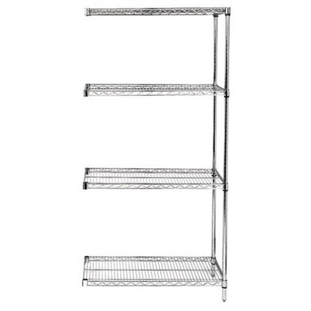 Chrome Wire Shelving 4-Shelf Add-On Unit - 86 in.