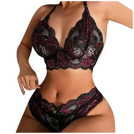 Yotyukeb Lingerie For Women Womens Sexy Lingerie Two Piece Lace Three Point Big Breast Underwear Two Piece Set (Hot Pink)
Yotyukeb Lingerie For Women Womens Sexy Lingerie Two Piece Lace Three Point Big Breast Underwear Two Piece Set (Hot Pink)