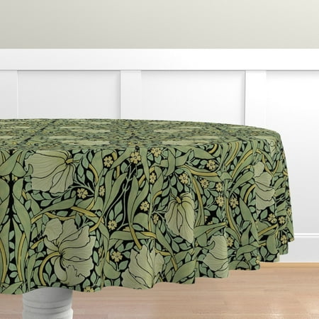 Cotton Sateen Tablecloth 90 Round - Pimpernel Black Flowers Floral Sage Damask Vintage Print Custom Table Linens by Spoonflower
Cotton Sateen Tablecloth 90 Round - Pimpernel Black Flowers Floral Sage Damask Vintage Print Custom Table Linens by Spoonflower