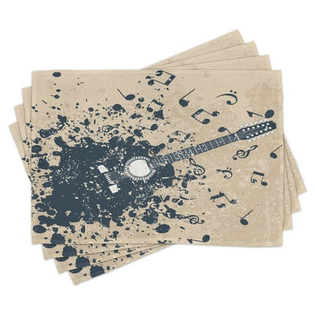 Modern Placemats Set of 4 Acoustic Guitar on Retro Murky Background with Music Notes Melody Illustration Washable Fabric Place Mats for Dining Room Kitchen Table Decor Beige Dark Blue by Ambesonne
Modern Placemats Set of 4 Acoustic Guitar on Retro Murky Background with Music Notes Melody Illustration Washable Fabric Place Mats for Dining Room Kitchen Table Decor Beige Dark Blue by Ambesonne