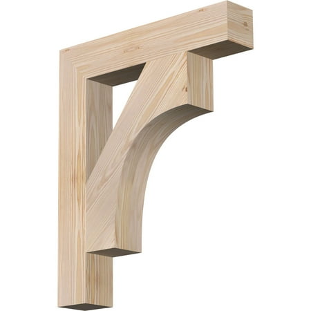Ekena Millwork 3 1/2 W x 20 D x 24 H Westlake Block Smooth Bracket Douglas Fir