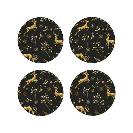 Fuzoiu Christmas Gold Deers1 Print Leather Coasters Set Drink Coasters Set of 4 for Tabletop Protection Durable PVC Coasters Home Décor and Housewarming Gift-Round Shape
Fuzoiu Christmas Gold Deers1 Print Leather Coasters Set Drink Coasters Set of 4 for Tabletop Protection Durable PVC Coasters Home Décor and Housewarming Gift-Round Shape