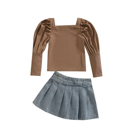 Musuos Little Girls Puff Long Sleeve Ribbed Knit Tops Ruffles Denim Pleated Mini Skirt
Musuos Little Girls Puff Long Sleeve Ribbed Knit Tops Ruffles Denim Pleated Mini Skirt