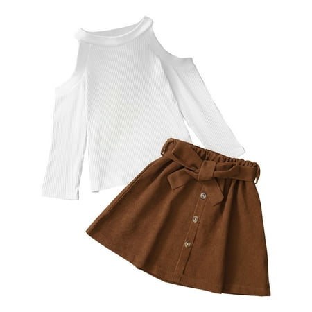 KIMI BEAR Toddler Girls Outfits 4T Toddler Girls Autumn Outfits 5T Toddler Girls Sweet Off-the-shoulder Long Sleeve Top + Corduroy Skirt 2PCs Set White
KIMI BEAR Toddler Girls Outfits 4T Toddler Girls Autumn Outfits 5T Toddler Girls Sweet Off-the-shoulder Long Sleeve Top + Corduroy Skirt 2PCs Set White