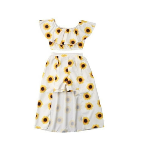EHTMSAK Infant Baby Toddler Girl Sunflower Top and Split Skirt Set Outfits Clothing Set off Shoulder Short Sleeve Summer with Headband Yellow 100
EHTMSAK Infant Baby Toddler Girl Sunflower Top and Split Skirt Set Outfits Clothing Set off Shoulder Short Sleeve Summer with Headband Yellow 100