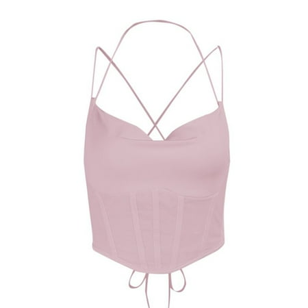 Women Sexy Camisole Top Spaghetti Straps V Neck Small Vest Tie Up Open Back Crop Camis Tops
Women Sexy Camisole Top Spaghetti Straps V Neck Small Vest Tie Up Open Back Crop Camis Tops