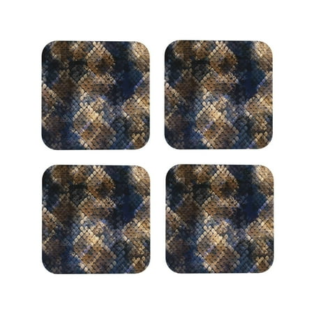 Leather Coasters Set of 4 - Watercolor Snake Skin Lightweight Non-Slip Drink Coasters for Desk Anti-Scalding Desk Cup Coasters for Office Table Decor Square
Leather Coasters Set of 4 - Watercolor Snake Skin Lightweight Non-Slip Drink Coasters for Desk Anti-Scalding Desk Cup Coasters for Office Table Decor Square