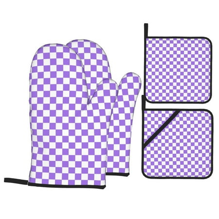 Oven Mitts and Pot Holders 4 Piece lilac checkered High Heat Slip Resistant Oven Mitt and Trivets Set Kitchen Oven Glove Pot Holders for Cooking Baking Grilling
Oven Mitts and Pot Holders 4 Piece lilac checkered High Heat Slip Resistant Oven Mitt and Trivets Set Kitchen Oven Glove Pot Holders for Cooking Baking Grilling