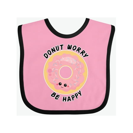 Inktastic donut worry be happy Gift Baby Boy or Baby Girl Bib