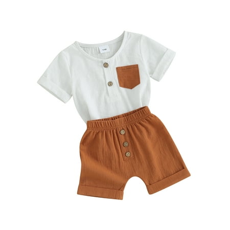 Suealasg 2Pcs Toddler Boys Summer Shorts Set Baby Boys Clothes Set 6M 1T 2T 3T Contrast Color Short Sleeve T-shirt with Elastic Waist Shorts
Suealasg 2Pcs Toddler Boys Summer Shorts Set Baby Boys Clothes Set 6M 1T 2T 3T Contrast Color Short Sleeve T-shirt with Elastic Waist Shorts