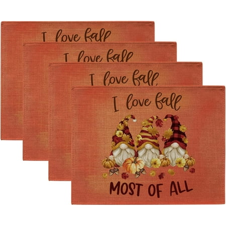 Fall Placemats Gnomes Pumpkins Maple Leaf Thanksgiving Autumn Harvest Placemat 12 x 16 Inch Holiday Dining Home Kitchen Decor Set of 4
Fall Placemats Gnomes Pumpkins Maple Leaf Thanksgiving Autumn Harvest Placemat 12 x 16 Inch Holiday Dining Home Kitchen Decor Set of 4