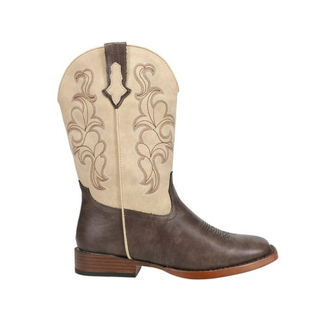 Roper Kids Boys Blaze Tan Shaft Square Toe Casual Boots Mid Calf