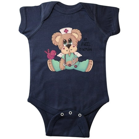 Inktastic CNA An Angel in Scrubs Teddy Bear Gift Baby Boy Bodysuit