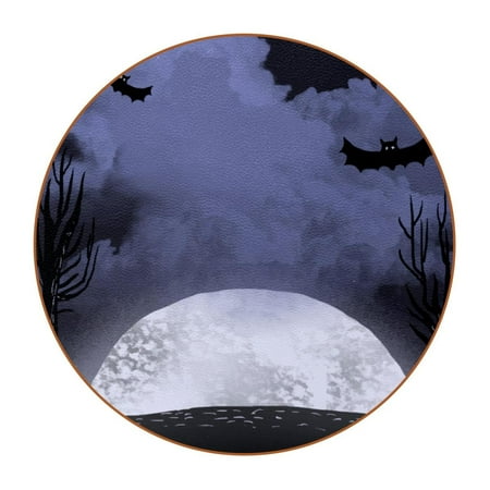 OWNTA Halloween Background with Full Moon Bats Trees-01 Pattern Premium Microfiber Leather Round Coasters (6PCS) - 11x11 cm/4.3x4.3 in - Durable & Stylish Cup Mat Set
OWNTA Halloween Background with Full Moon Bats Trees-01 Pattern Premium Microfiber Leather Round Coasters (6PCS) - 11x11 cm/4.3x4.3 in - Durable & Stylish Cup Mat Set