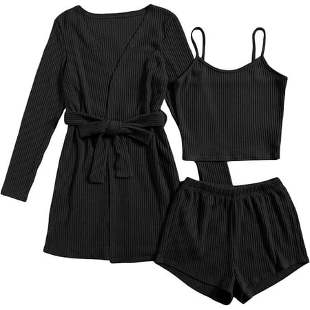 ZWQIANFENGXI Womens Pajama Sets 3 Piece Lounge Set Ribbed Knit Cami Top and Shorts Soft Sleepwear with Robe Cardigan
ZWQIANFENGXI Womens Pajama Sets 3 Piece Lounge Set Ribbed Knit Cami Top and Shorts Soft Sleepwear with Robe Cardigan
