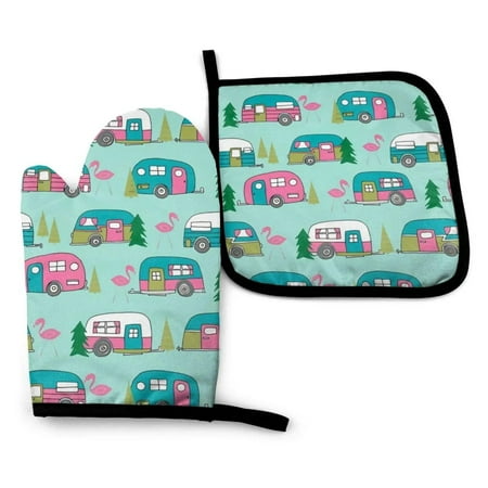 Happy Camping Camper Van Oven Mitts and Pot Holders Sets Heat Resistant Kitch Microwave Gloves Non-Slip Pot Pads for Grilling
Happy Camping Camper Van Oven Mitts and Pot Holders Sets Heat Resistant Kitch Microwave Gloves Non-Slip Pot Pads for Grilling