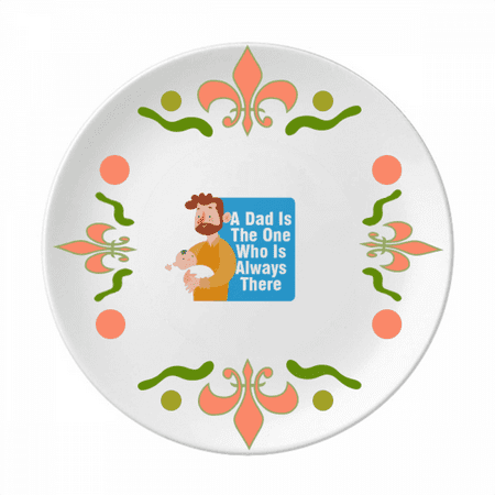 Father Loves Great Art Deco Fashion Flower Ceramics Plate Tableware Dinner Dish